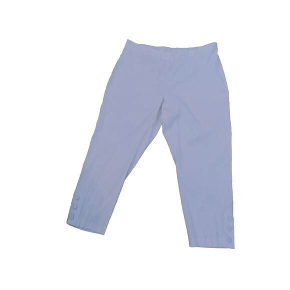 J Jill cropped pants white linen stretch size XL NWT - Picture 1 of 6